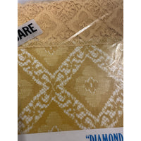 VINTAGE *NEW* 1960's Diamond Lace Square 52"X52" Flannel Back Tablecloth Made in USA
