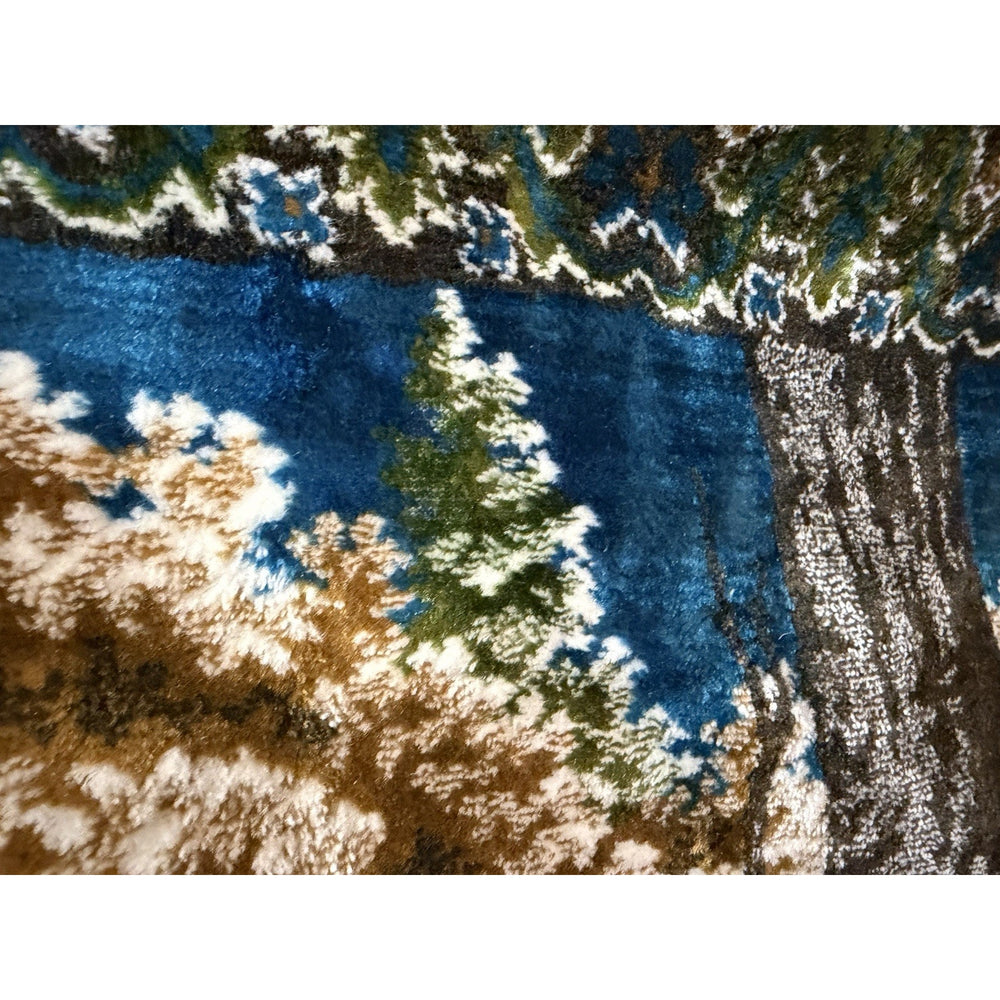 VINTAGE *PRISTINE* 1960's The Covey Of Quail Moroccan Velvet Tapestry