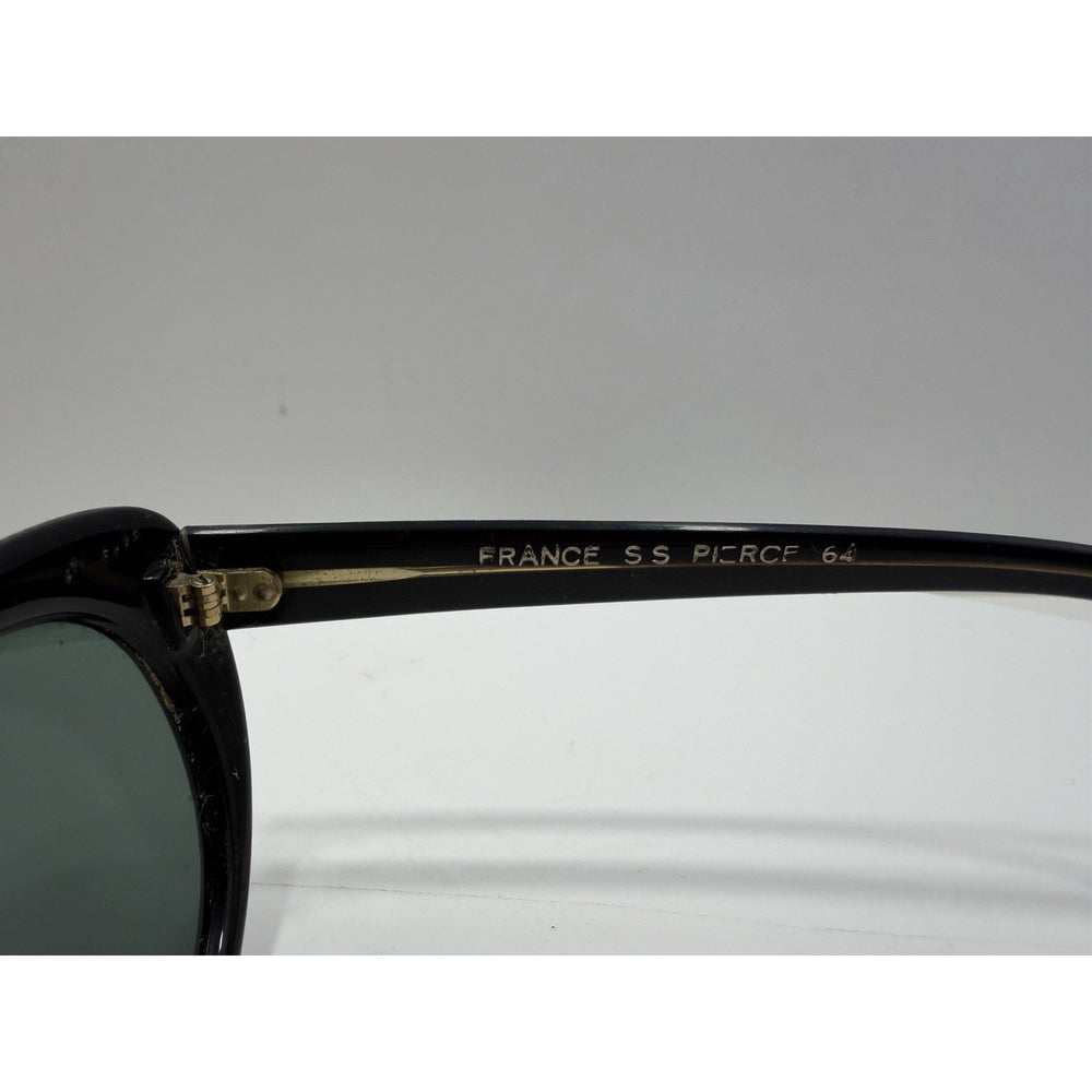 VINTAGE *NEW* 1970's Glam Unisex Sunglasses Black Oval Frame FRANCE