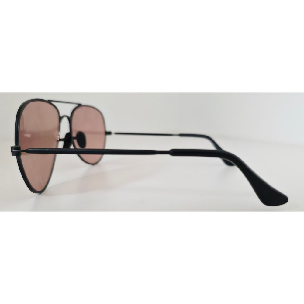 VINTAGE *NEW* 1970's Black Frame with Pink Tinted Lens Aviator Sunglasses