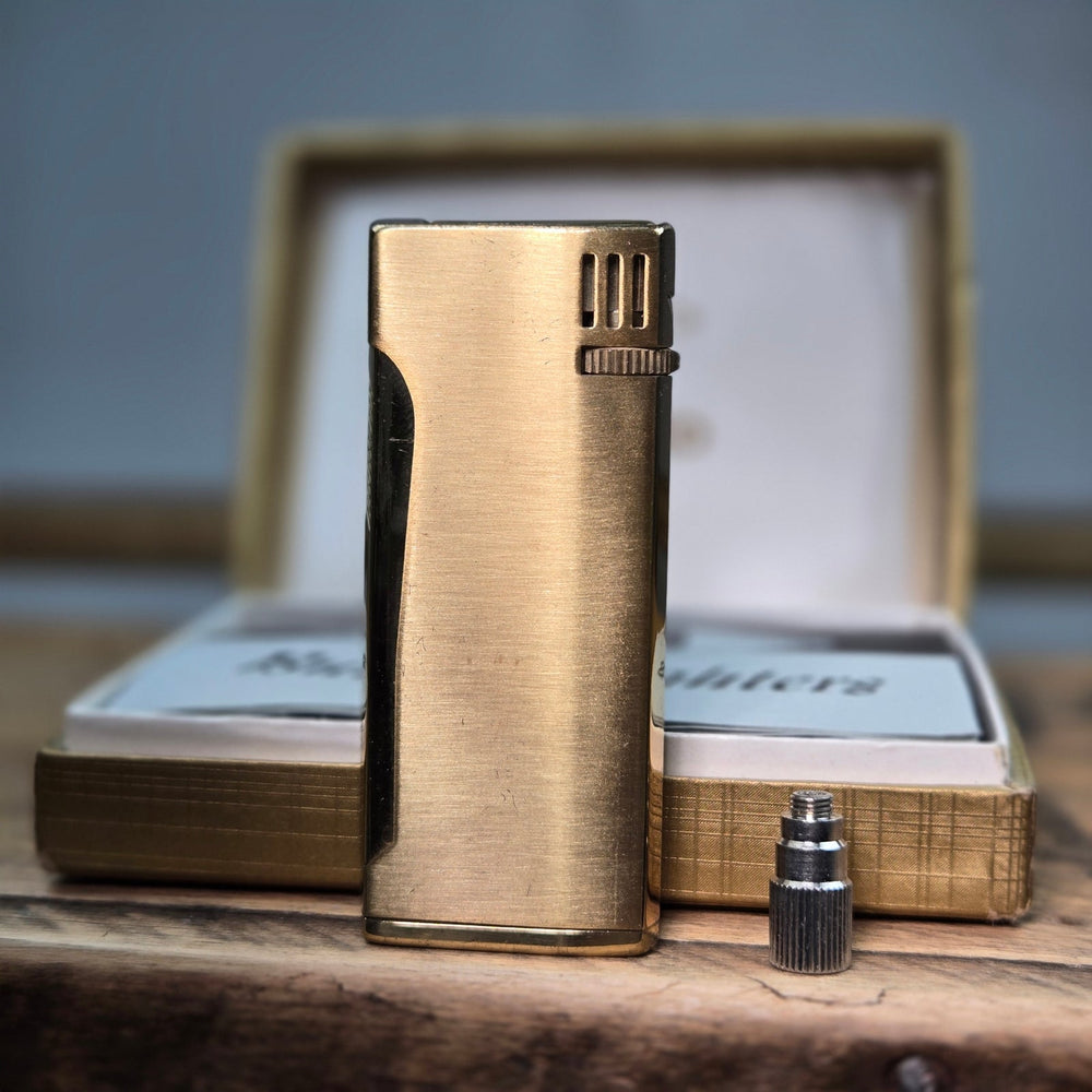 VINTAGE *NEW* 1960's JJJ Gold Butane Lighter Japan