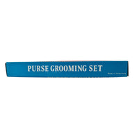 VINTAGE *NEW* 1970's Purse Grooming Set Brush Comb Mirror with Navy Blue Case