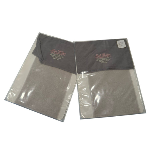 VINTAGE *NEW* 1970's ModGlitter Hosiery-Glitter Silver Sz10M X 2