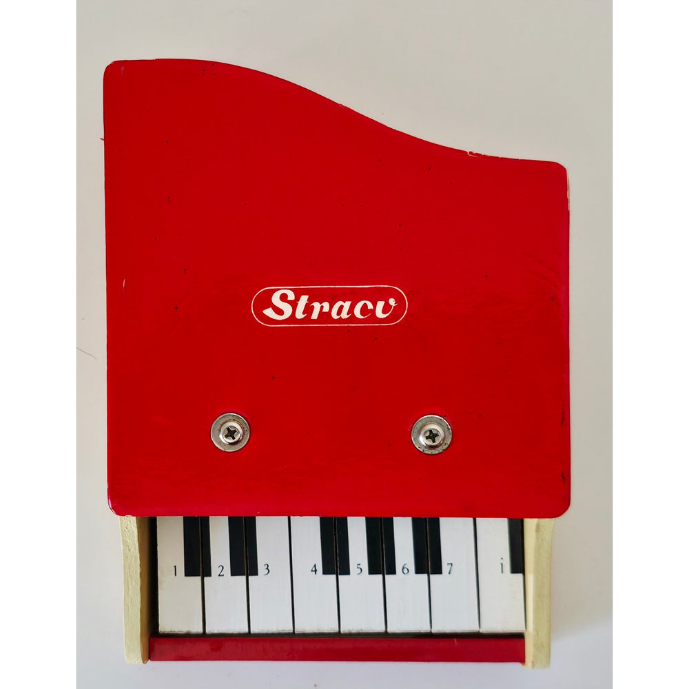 VINTAGE *NEW* 1960's Straco Red Baby Grand Piano "Sweet Tunes" Wooden Toy