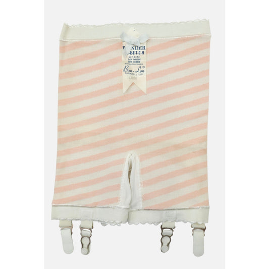 VINTAGE *NEW* 1960's Ban-Lon Women's Pink & White Striped Girdle with Garters Size L