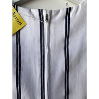 VINTAGE *NEW* 1960's Blue/White Striped Waist Tie Romper Size 12 (Fits like 4-6)