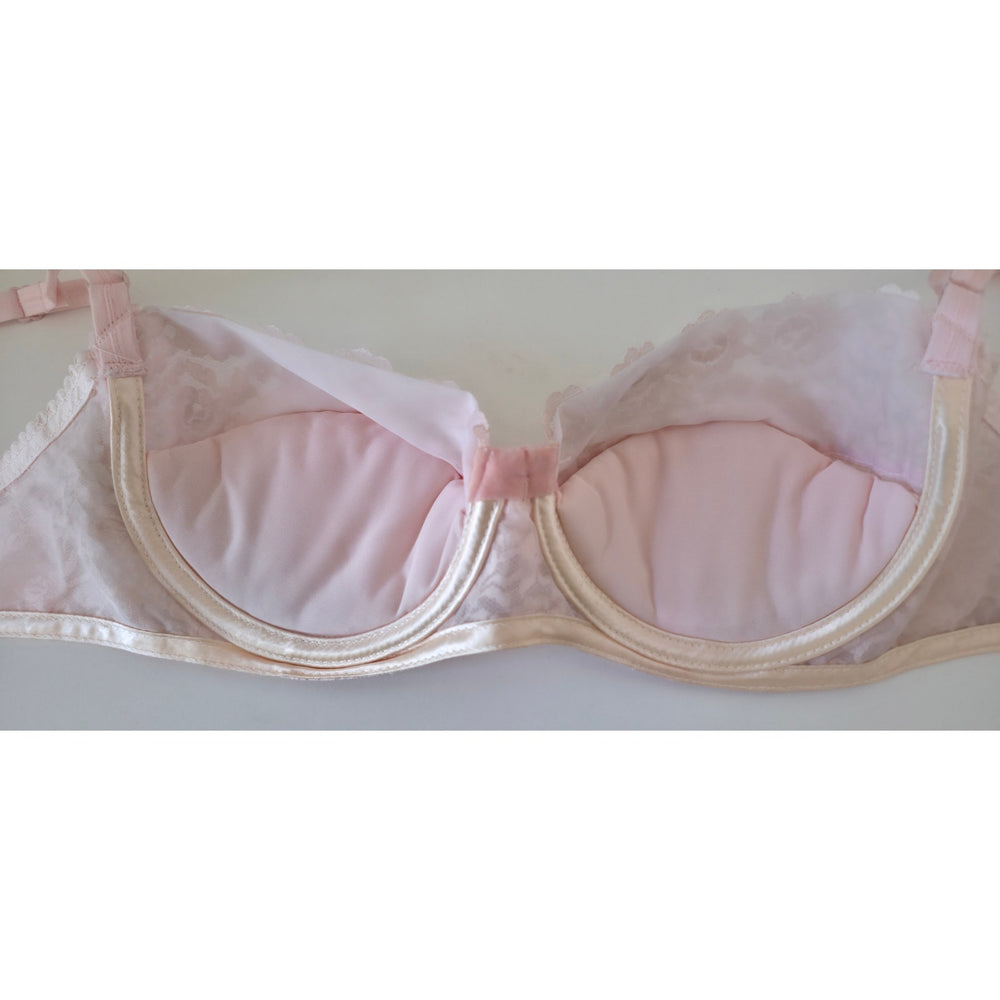 VINTAGE *NEW* 1960's Women's Pink  Lace Push-Up Bra Size 36B