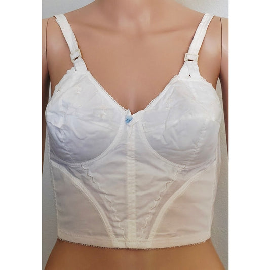 VINTAGE *NEW* 1970's Maidenform Women's White Bustier Top | Bra Size 38B