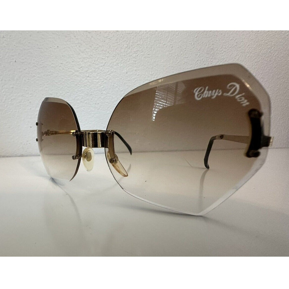 VINTAGE *NEW* 1970's ChrysDior Smoked Glass Lens w/Gold Folding Frame Sunglasses