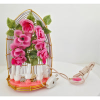 VINTAGE Needs Lovin' Electrified Nativity Set with Candles and Flowers