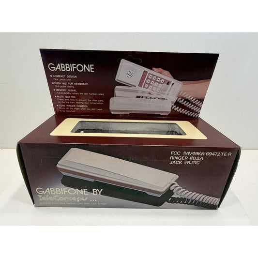 VINTAGE *NEW* 1970's Gabbifone Slim Design Brown Corded Telephone