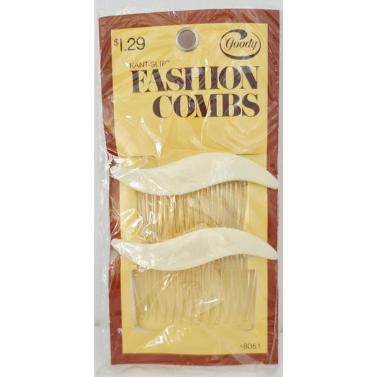 VINTAGE *NEW* 1975 Goody #8051 Fashion Combs Cream USA