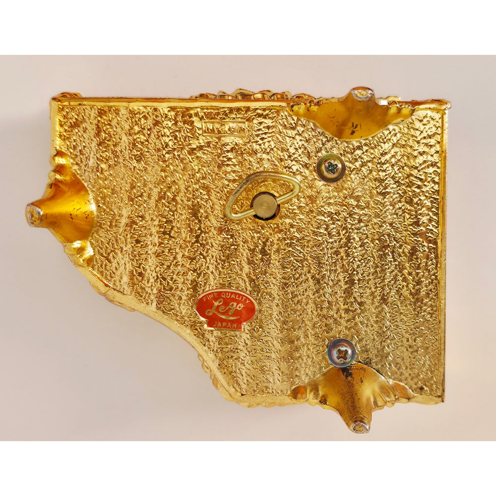 VINTAGE *NEW* 1970's 50th Anniversary Jewelry Box Gold & Red with Wedding Bells