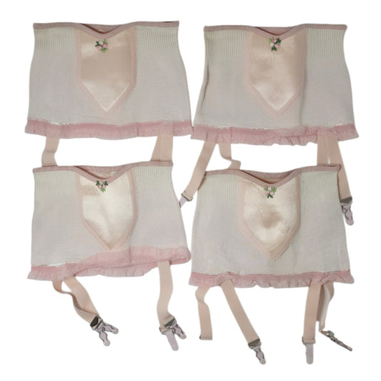 VINTAGE *NEW* 1950's Women's Light Pink Girdle with Garters Size M Lot of 4