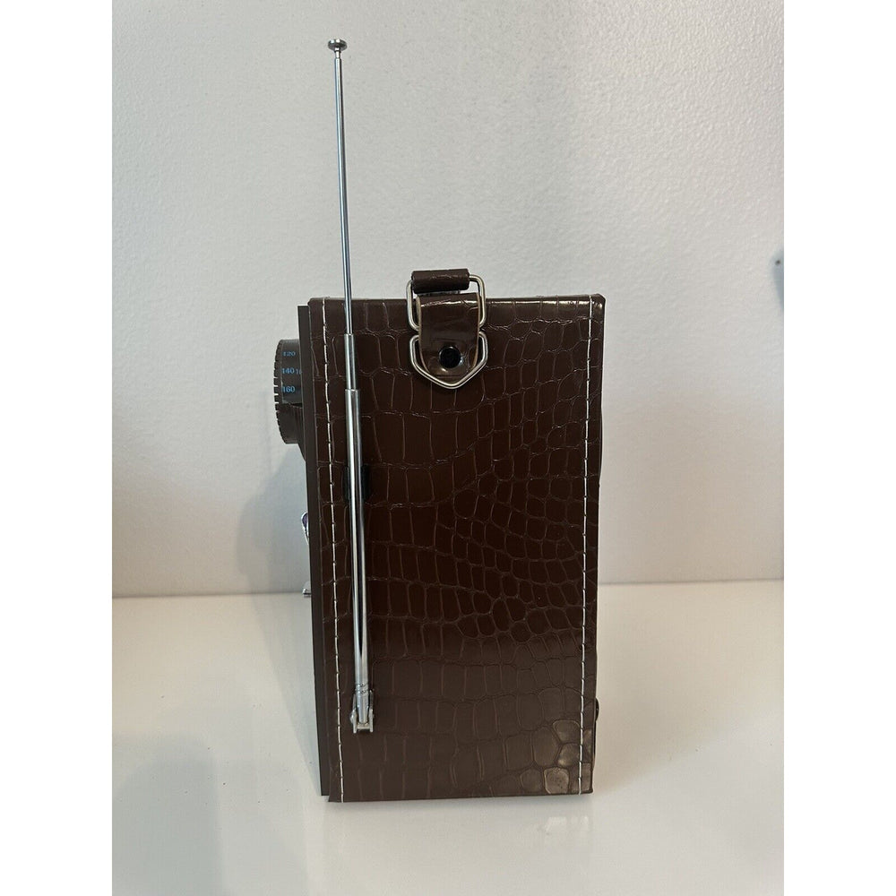 VINTAGE *NEW* 1960's Petrasonic Zoom Radio AM/FM Camera-like Brown Radio