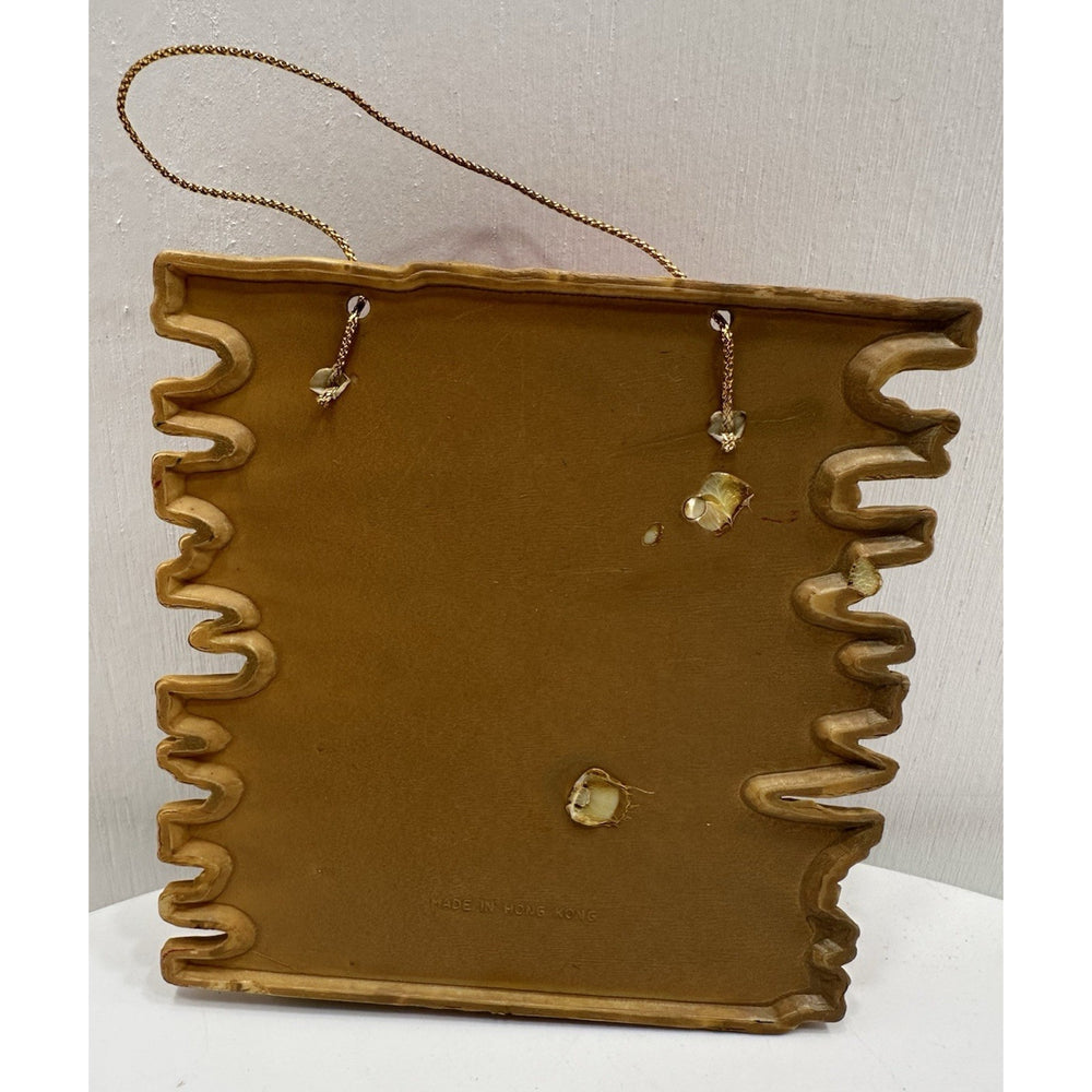 VINTAGE "NEW" 1974 Enesco Girl with Daisy/Swan Wall Plaques Set