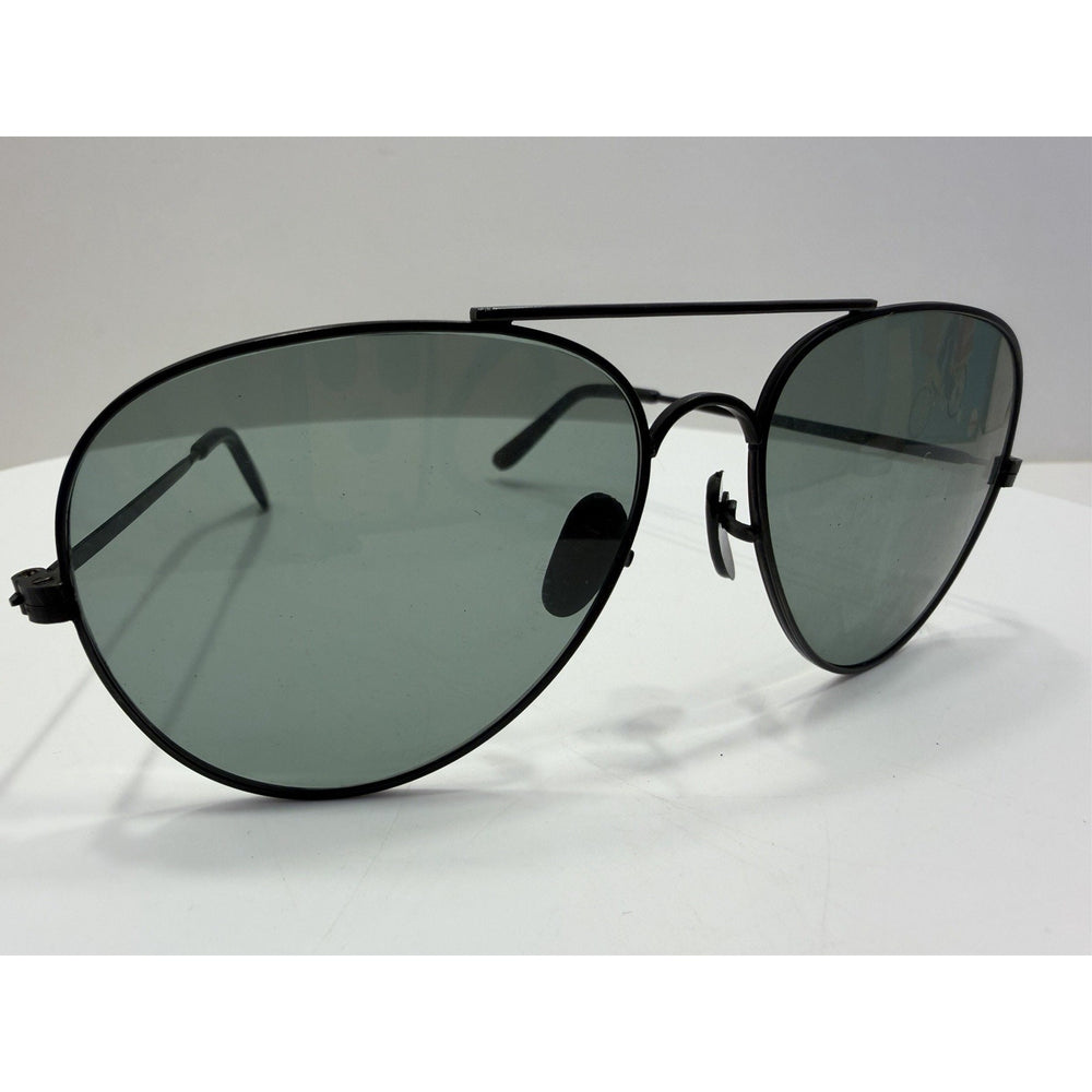 VINTAGE *NEW* 1970's Aviator Black Metal Frame with Smoke Gray Lens Sunglasses
