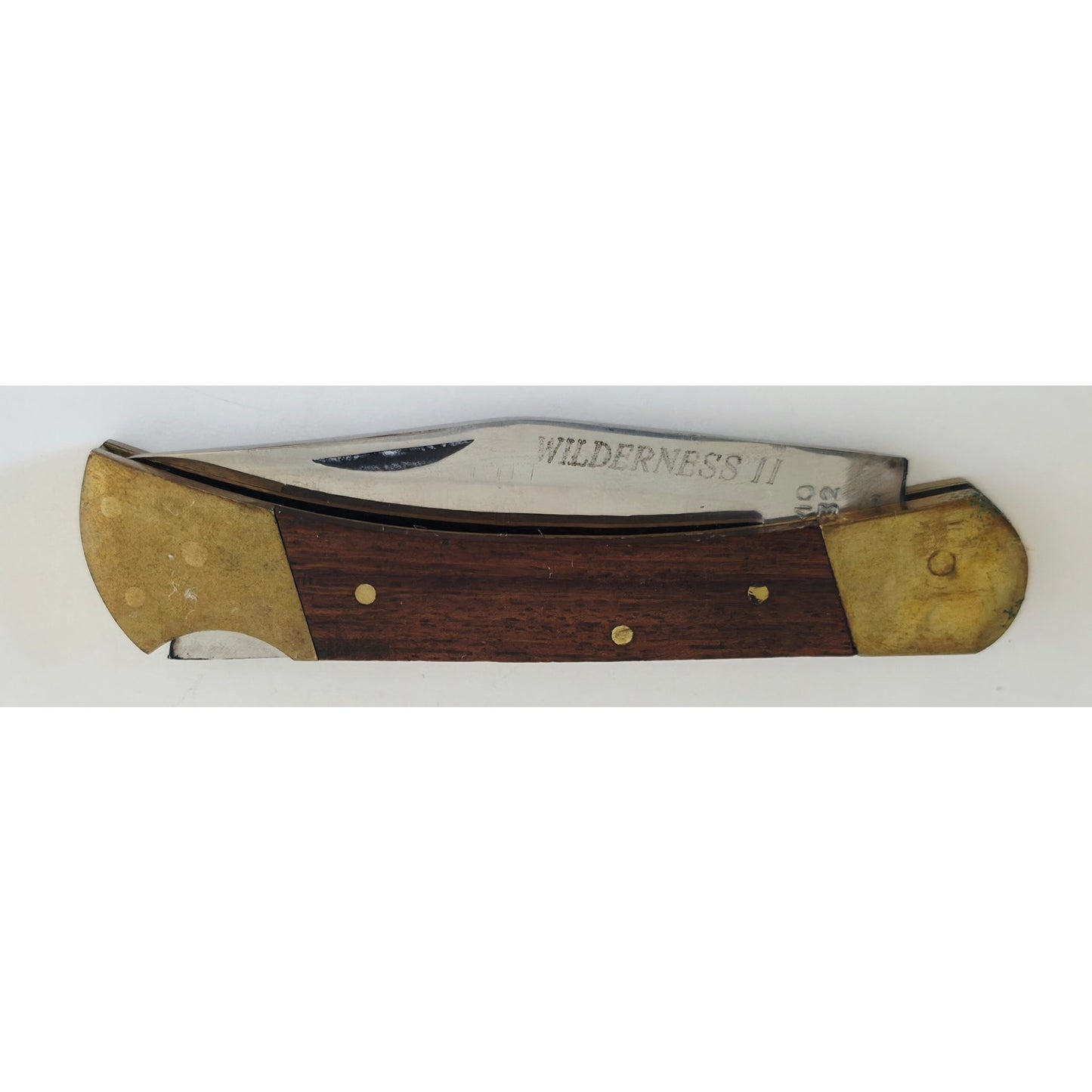 VINTAGE *NEW* 1960's Wilderness II Stainless Steel w/Wooden Handle Pocket Knife