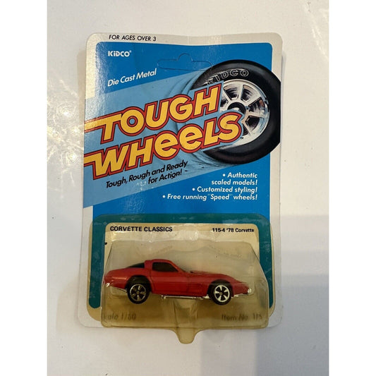 VINTAGE *NEW* Kidco Die Cast Metal Tough Wheels Red '78 Corvette