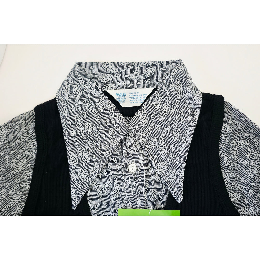 VINTAGE *NEW* 1960's Women's Body Shirt with Pointed Collar 100% Nylon Size L