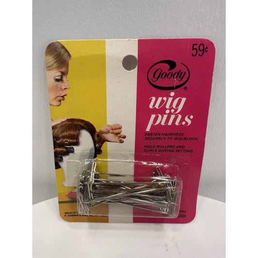 VINTAGE *NEW* 1970's Goody 5884 Wig Pins 36 Fasten Hairpiece Pins