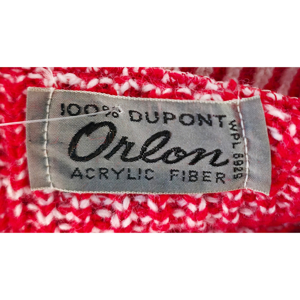 VINTAGE *NEW* 1960's DuPont Women's Red & White Collared Sweater Size M (36)