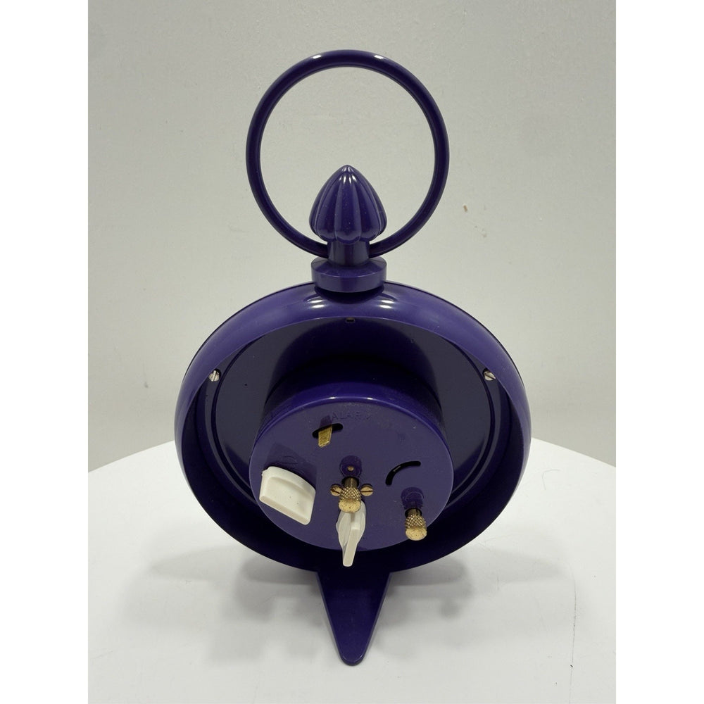 VINTAGE *NEW* 1970's Dynasty 7" Keywound Metal Alarm Clock - Purple
