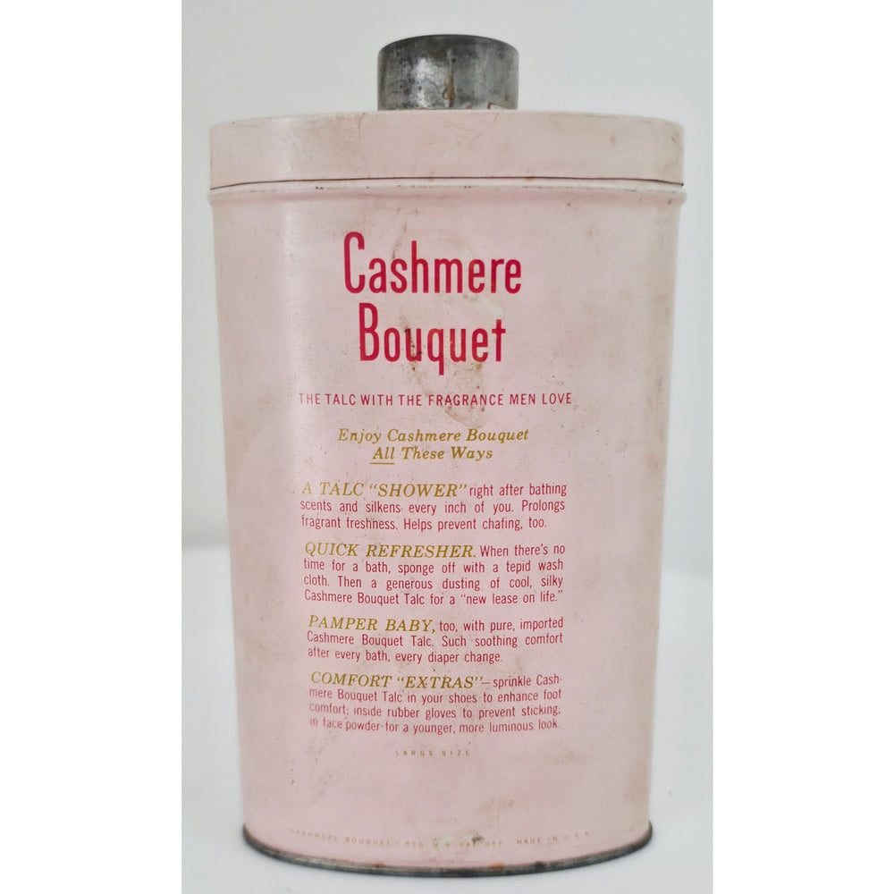 VINTAGE *NEW* 1960's Cashmere Bouquet Imported White Talcum Powder 4oz USA