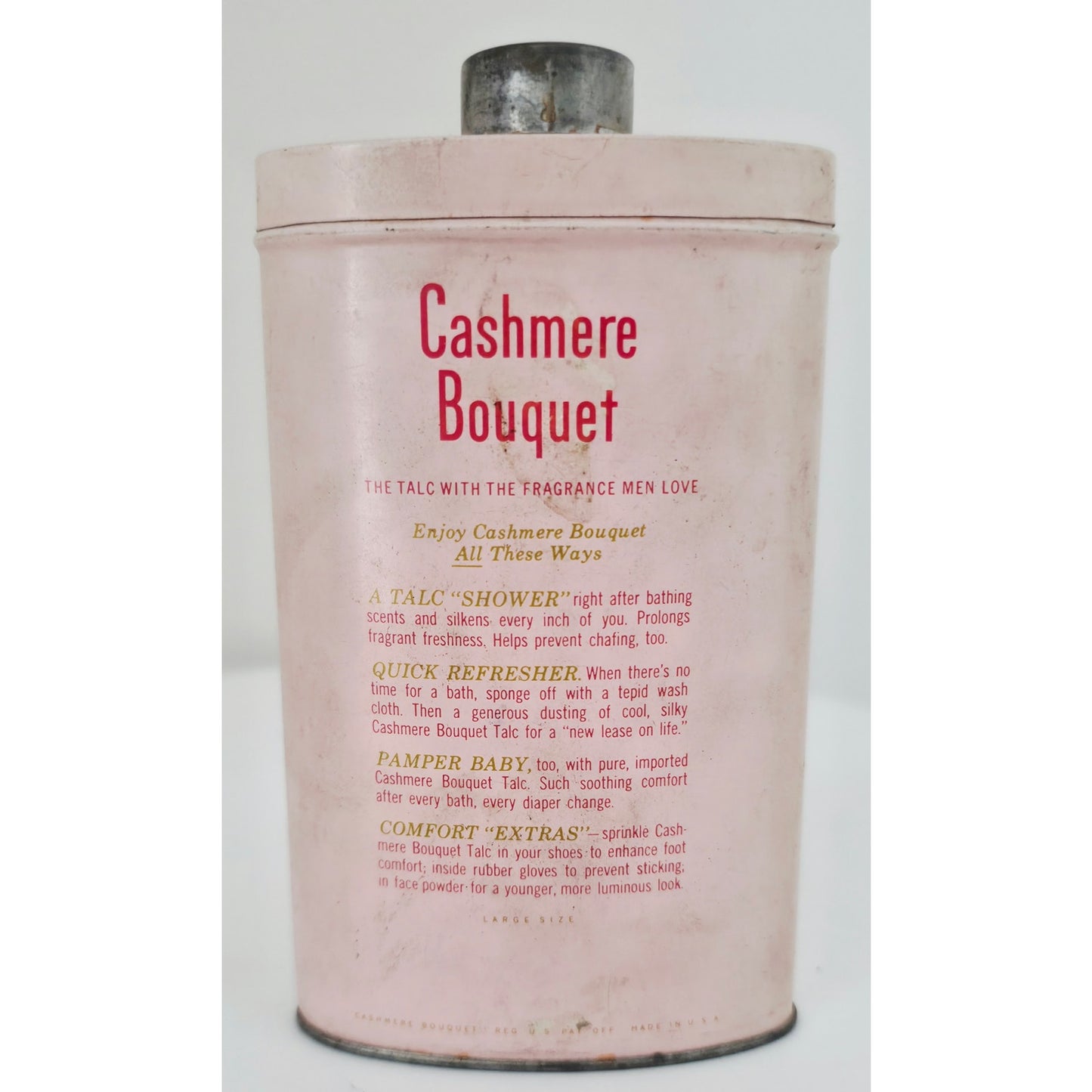 VINTAGE *NEW* 1960's Cashmere Bouquet Imported White Talcum Powder 4oz USA