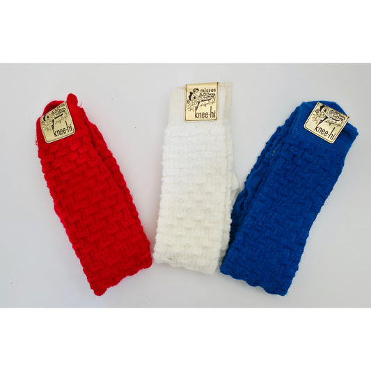 VINTAGE *NEW* 1970's Women's Knee-Hi Stretch Socks Soft Acrylic & Nylon Size M