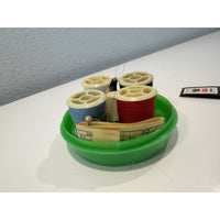 VINTAGE *NEW* Travel/Mini Ball Mirror Sewing Kit 4 X Thread Rolls + Supplies