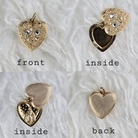 VINTAGE *NEW* 1950's Gold-Toned Heart Shaped Locket 1"