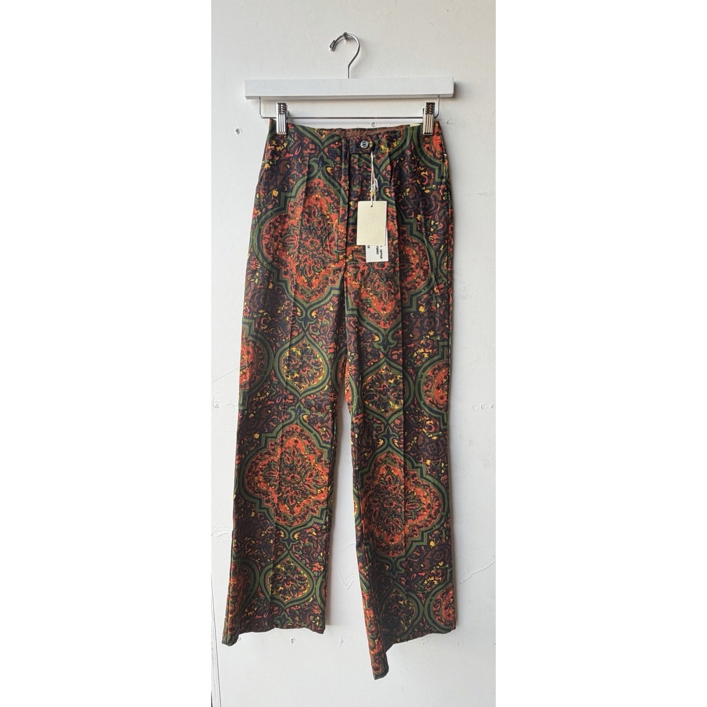 VINTAGE *NEW* 1960's Acadia Jacquard Pattern Cotton Fit N Flare Pant