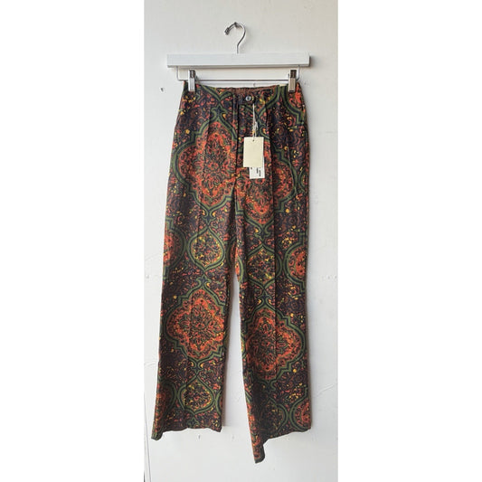 VINTAGE *NEW* 1960's Acadia Jacquard Pattern Cotton Fit N Flare Pant