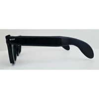 VINTAGE *NEW* 1970's Glam Unisex Sunglasses Black Frame with Green Lens
