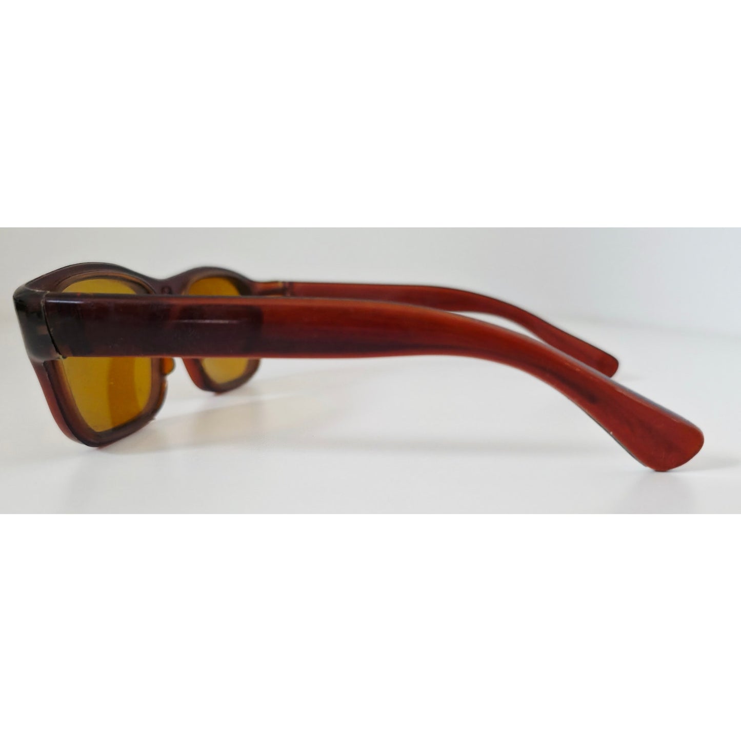 VINTAGE *NEW* 1970's Dark Brown Frame with Yellow Lens Sunglasses