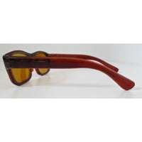 VINTAGE *NEW* 1970's Dark Brown Frame with Yellow Lens Sunglasses