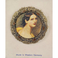 VINTAGE 'NEW' 1950's Western Germany Victorian Style Portrait Brooch on Card