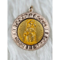 VINTAGE *NEW* 1950's Saint Nino De Atocha Encased Gold-Toned Pendant 1.75"