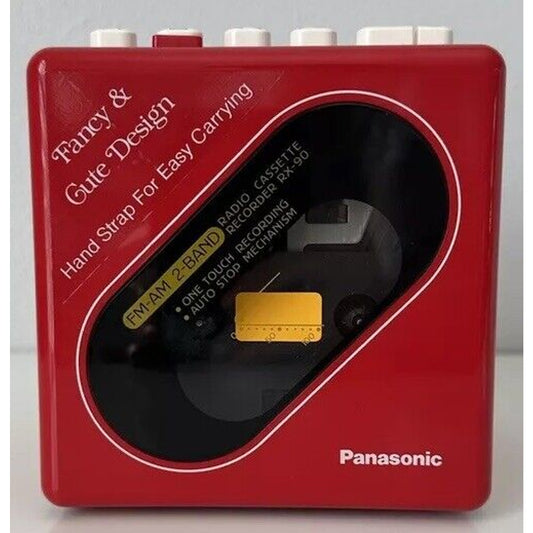 VINTAGE *NEW* 1980's Panasonic RX-90 Red AM/FM Portable Cassette Recorder