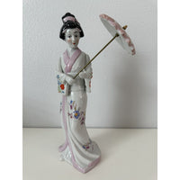 VINTAGE *NEW* 1950's Sophia-Ann Oriental Porcelain Figurine with Umbrella