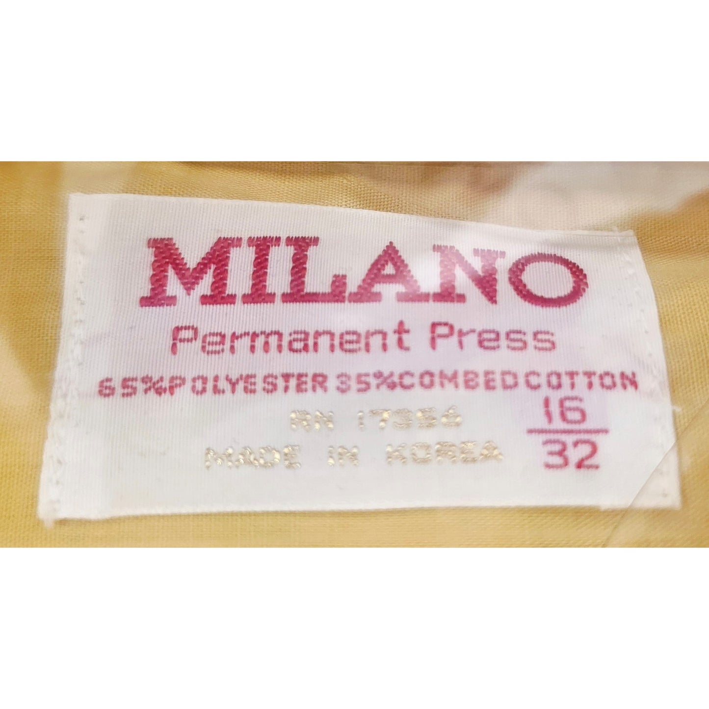 VINTAGE *NEW* 1960's Milano Men's Mustard Collared Shirt Poly/Cotton Blend Size 16-32