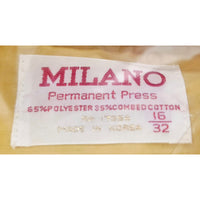 VINTAGE *NEW* 1960's Milano Men's Mustard Collared Shirt Poly/Cotton Blend Size 16-32