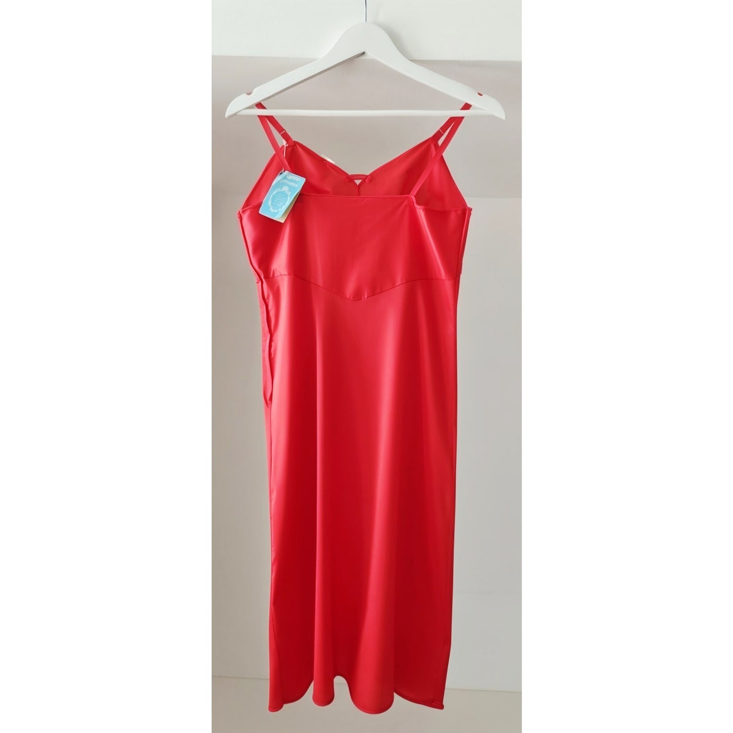 VINTAGE *NEW* 1960's Kayser Women's Red with Scalloped Trim Slip Dress Size 38
