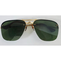 VINTAGE *NEW* 1970's Glam Unisex Gold Frame with Brown Arm and Gray Lens Sunglasses