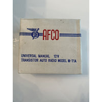 VINTAGE *NEW* AFCO Model M-71A Universal Manual Transistor Auto Radio
