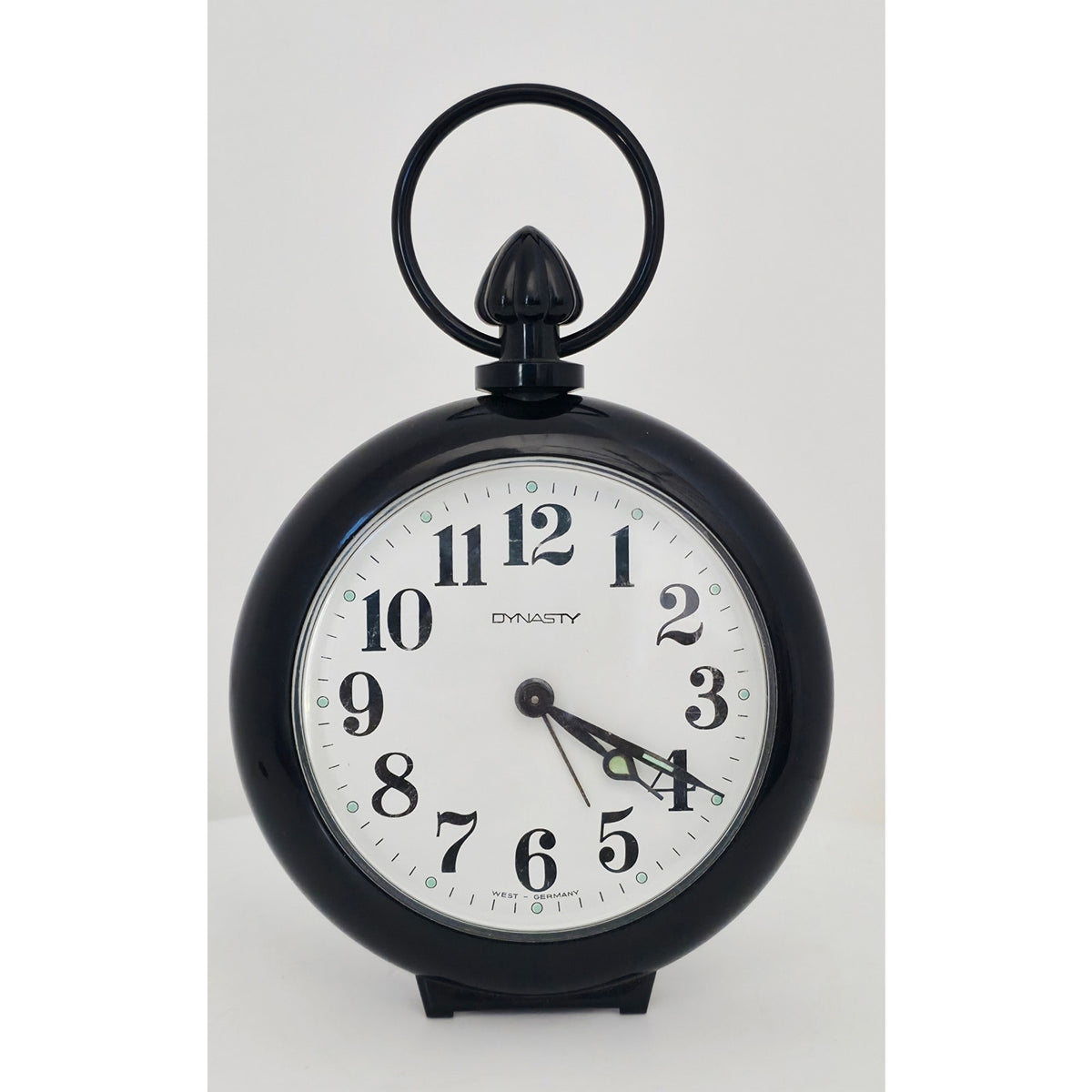 VINTAGE *NEW* 1970's Dynasty 7" Keywound Metal Alarm Clock - Black