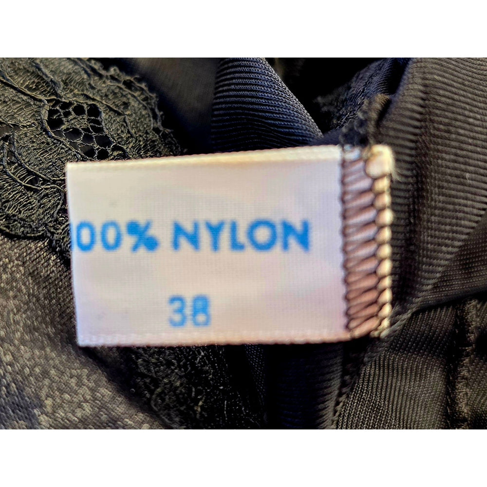 VINTAGE *NEW* 1960's Kayser Black Slip with Black Lace Trim 100% Nylon Size 38