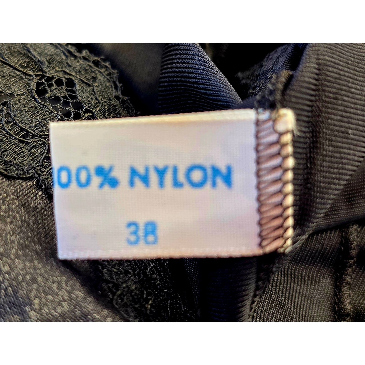 VINTAGE *NEW* 1960's Kayser Black Slip with Black Lace Trim 100% Nylon Size 38
