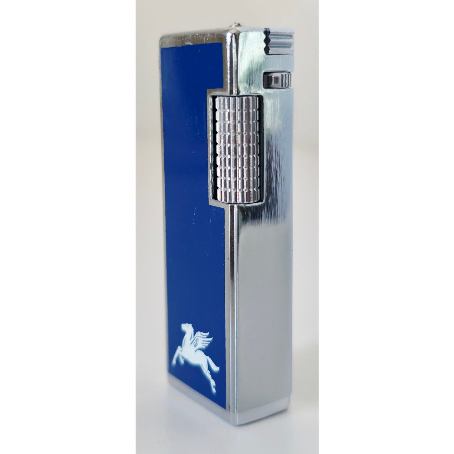 VINTAGE *NEW* 1960's Blue and Silver Butane Lighter Mustang with Wings by Supreme